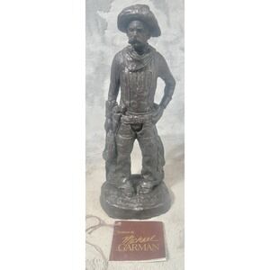 Michael Garman 1986 Cowboy Sculpture Bronze Tone Western Americana Figure READ